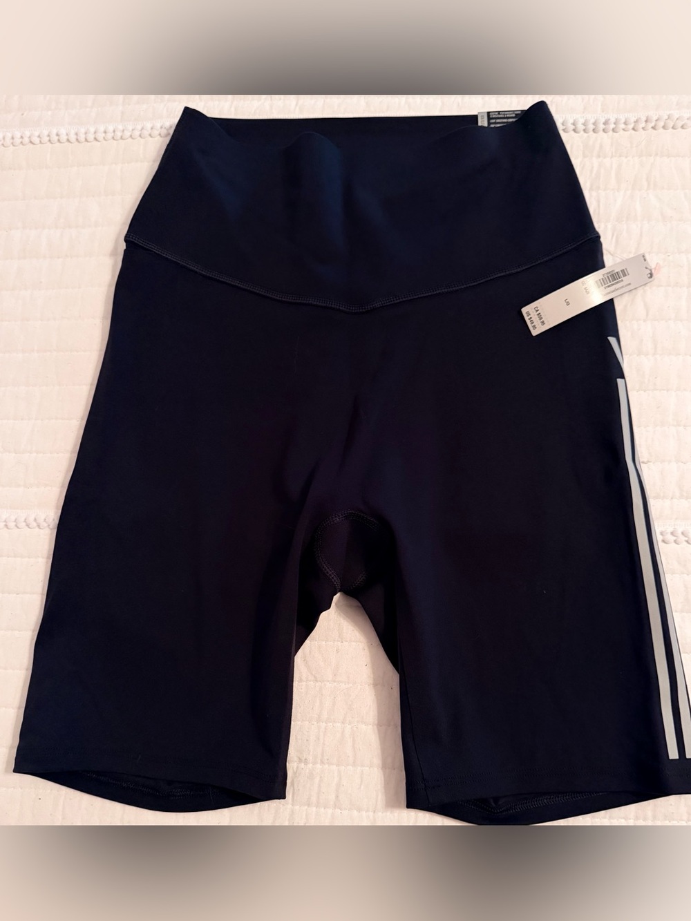 VSX Black High-Waist Bike Shorts with Side Stripe